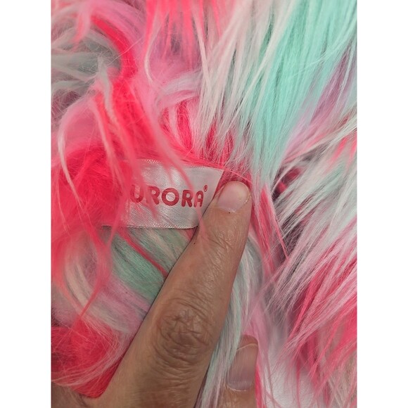 Aurora Pink Teal Striped Sloth Unicorn Plush Fuzzy Stuffed Animal Soft Toy 15" - Picture 7 of 9